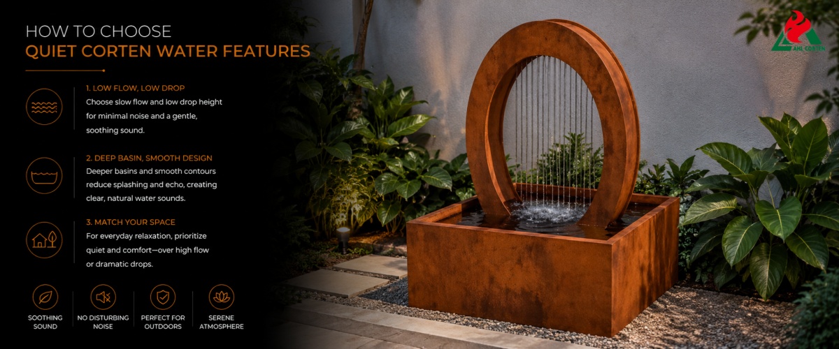 Guide to Selecting Quiet Weathering Steel Water Features